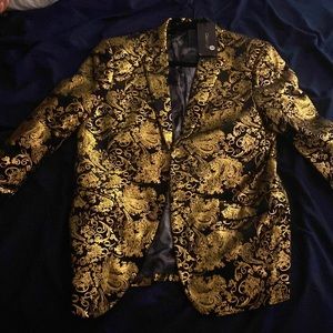 Black and gold prom jacket